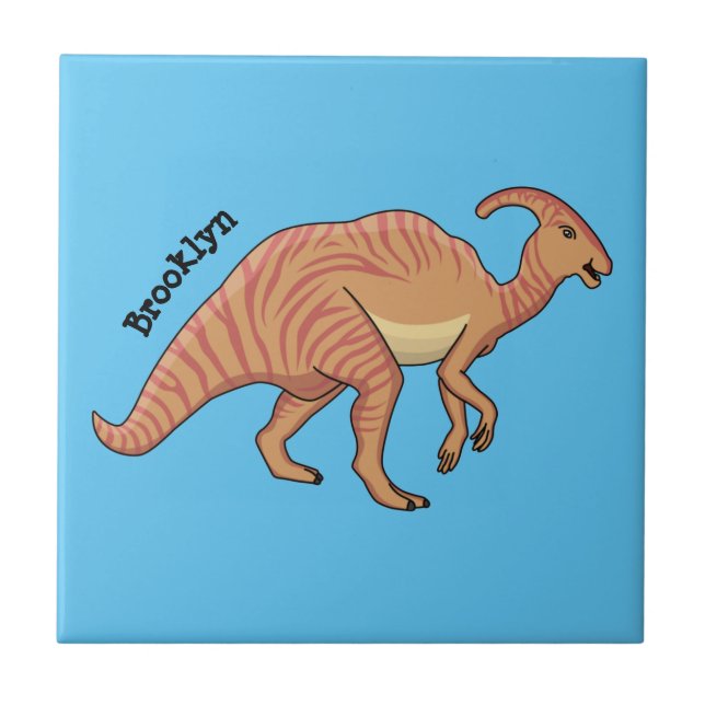 Carreau Illustration de la caricature de dinosaure du para (Devant)