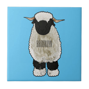 Carreau Illustration de la caricature de mouton Valais Bla