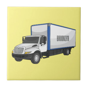 Carreau Illustration de la caricature du camion-boîte