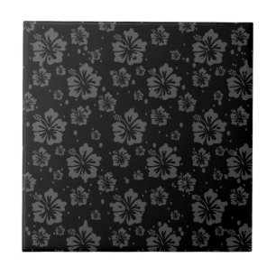 Carreau Illustration de la fleur noire sur l'Arrière - pla