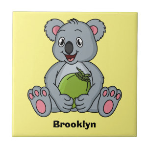 Carreau Illustration de la koala de Cute et de la noix de