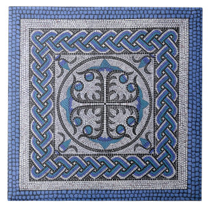 Carreau Illustration de la mosaïque romaine antique Bleu d