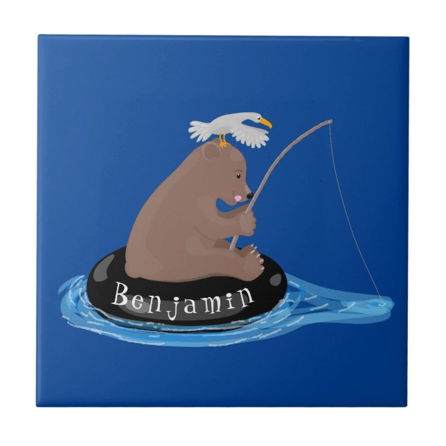 Carreau Illustration de la pêche de l'ourson mou (Devant)
