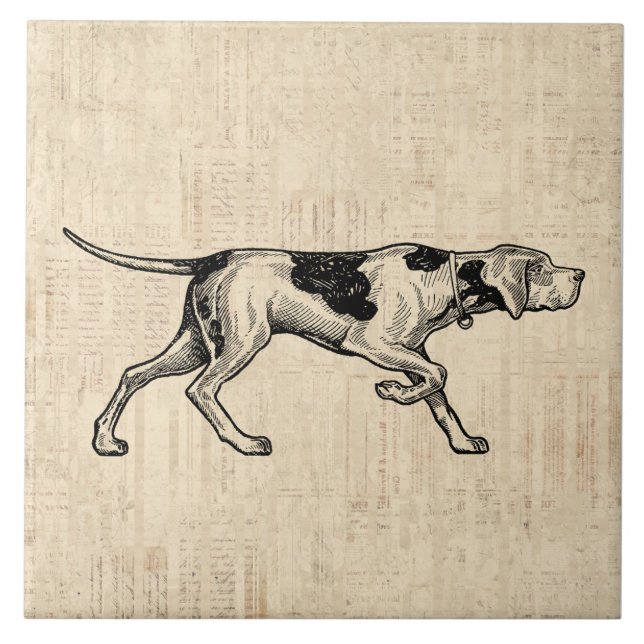 Carreau Illustration de l'art du chien avec un style de sc (Devant)