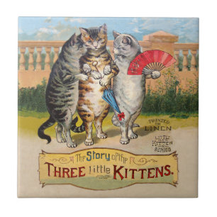 Carreau Illustration de l'oie des trois petits chatons