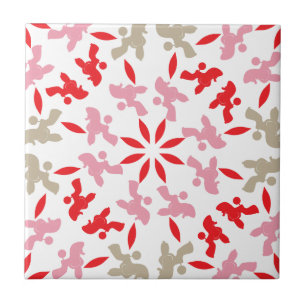 Carreau Illustration de motif de caniche personnalisable