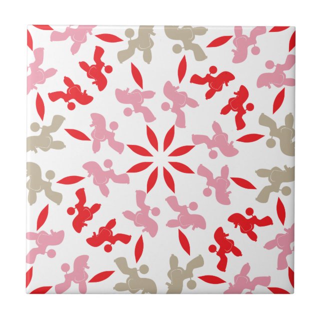 Carreau Illustration de motif de caniche personnalisable  (Devant)
