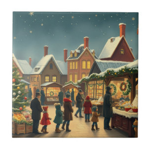 Carreau Illustration de Noël Vintage