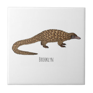 Carreau Illustration de pangolin à queue longue