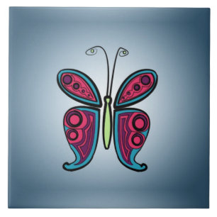 Carreau Illustration de papillon coloré