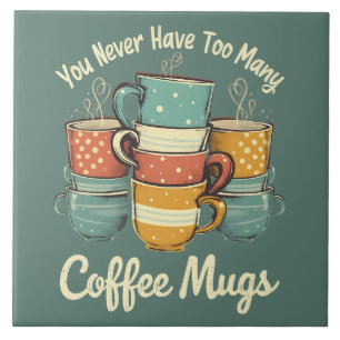 Carreau Illustration de pile de tasses à café rétro