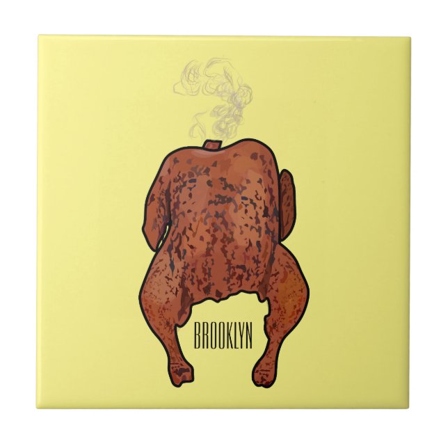 Carreau Illustration de poulet rôti (Devant)