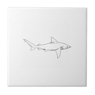 Carreau Illustration de requin de banc de sable (schéma)
