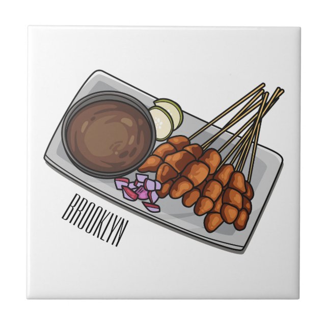 Carreau Illustration de Satay (Devant)