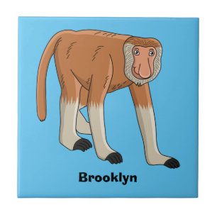Carreau Illustration de singe nasique drôle en style carto