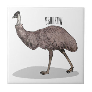Carreau Illustration d'Emu bird