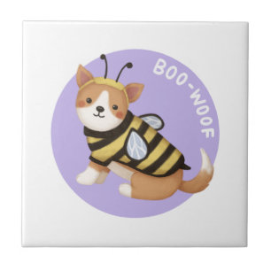 Carreau Illustration d'Halloween : Boo-Woof (Corgi gallois
