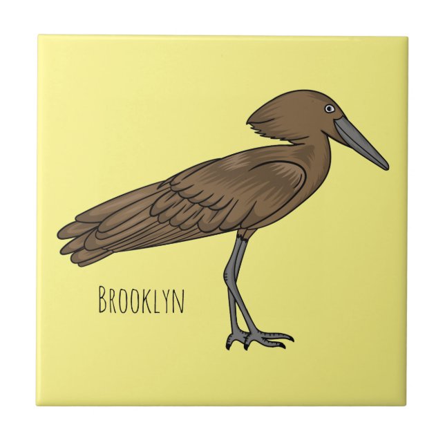 Carreau Illustration d'oiseau Hamerkop (Devant)