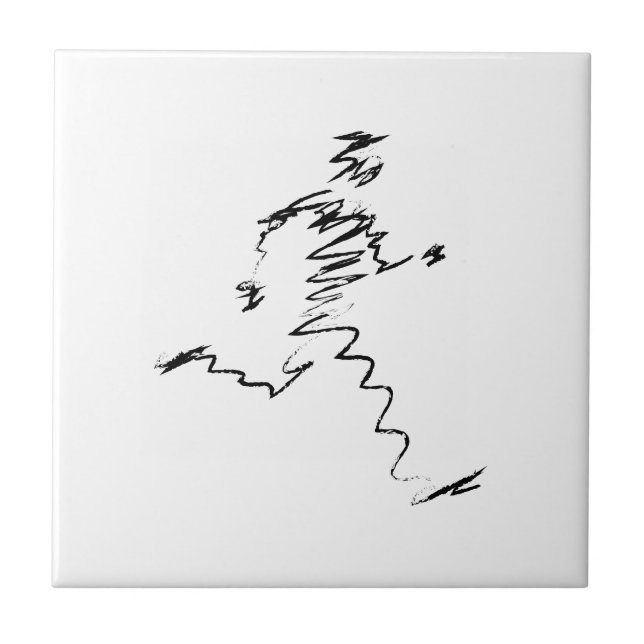 Carreau Illustration du cool du coureur (Devant)