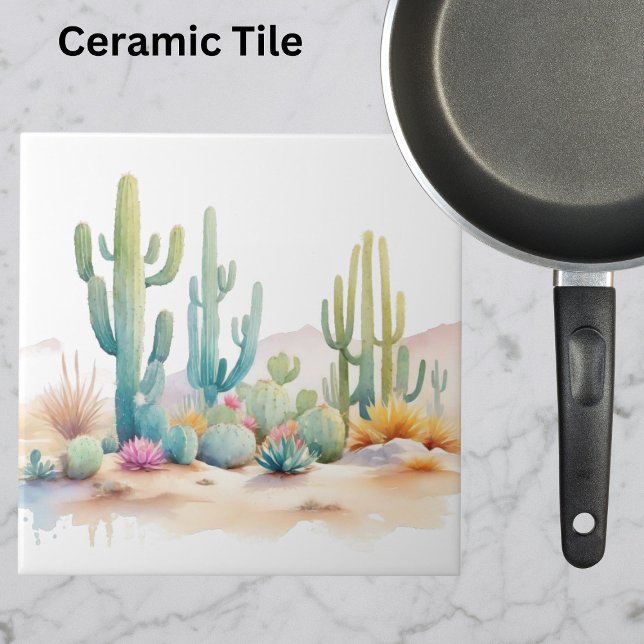 Carreau Illustration du désert d'aquarelle (Créateur téléchargé)