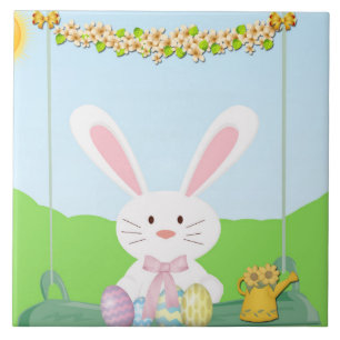 Carreau Illustration du lapin de Pâques