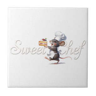 Carreau Illustration du logo de la souris "Sweet Chef"