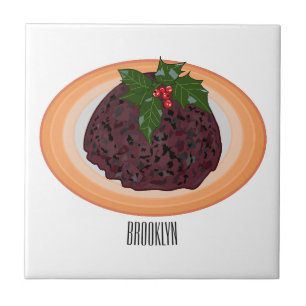 Carreau Illustration du pudding de Noël