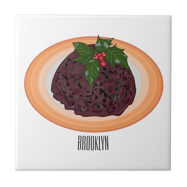 Carreau Illustration du pudding de Noël (Devant)