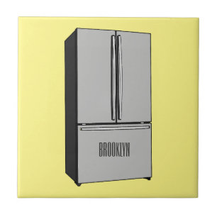 Carreau Illustration du réfrigérateur de porte française