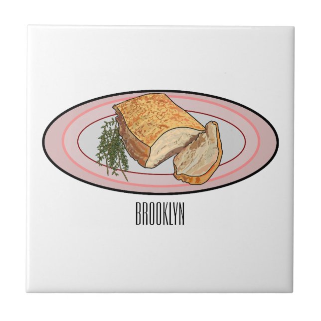 Carreau Illustration du ventre de porc rôti (Devant)