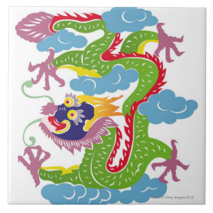 Carreau Illustration du vol chinois de dragon