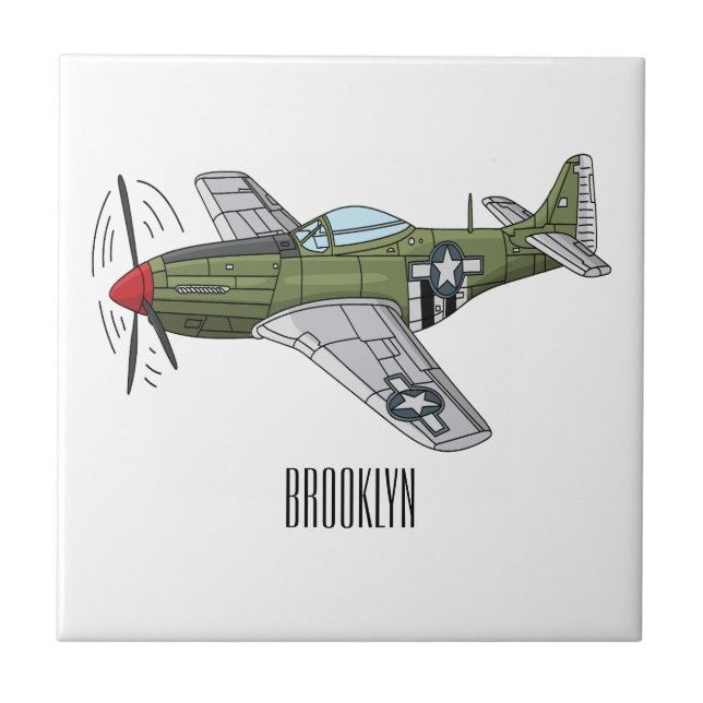 Carreau Illustration d'un avion militaire (Devant)