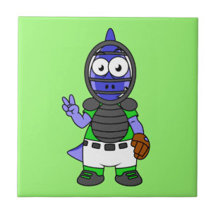 Carreau Illustration D'Un Capteur De Baseball Parasaurolop