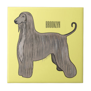 Carreau Illustration d'un chien hound afghan