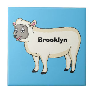 Carreau Illustration d'un mouton joyeux