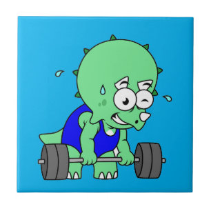 Carreau Illustration D'Un Tricératops Poids De Levage.