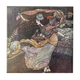 Carreau Illustration d'une danseuse des nuits arabes avec 