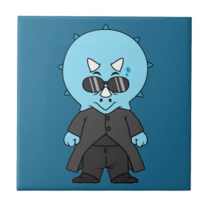 Carreau Illustration D'Une Matrice Tricératops.