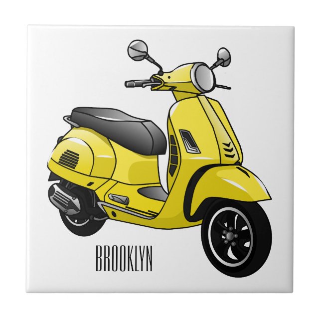 Carreau Illustration d'une moto cyclable (Devant)