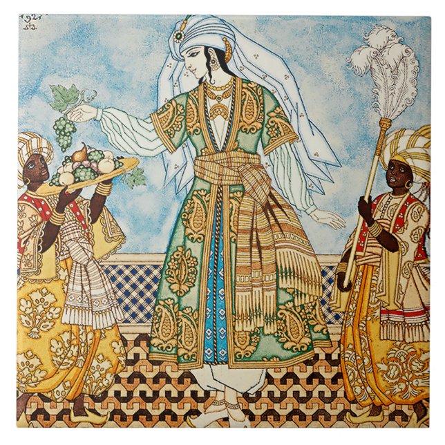 Carreau Illustration « Femmes perses » par Ivan Bilibin (Devant)
