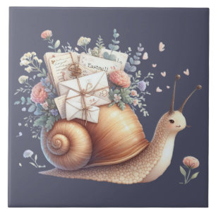 Carreau Illustration florale pastel de courriel mignon esc