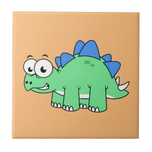 Carreau Illustration Mignonne D'Un Stegosaurus. 2