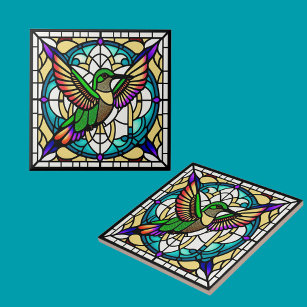 Carreau Illustration moderne en verre de colibri