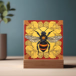 Carreau Illustration stylisée de l'abeille -<br><div class="desc">Illustration d'abeille stylisée qui serait regardée à la maison dans une installation de tuiles ou comme un objet décoratif dans la maison.</div>
