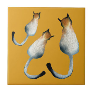 Carreau Illustration Tabby noir et brun