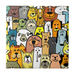 Carreau Illustrations de chiens et chats Animés