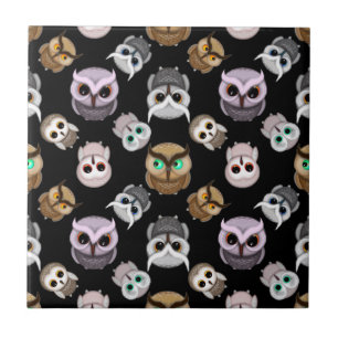 Carreau Illustrations de la chouette sur l'Arrière - plan 