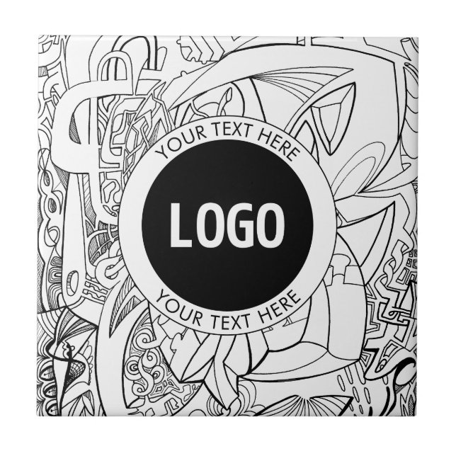 Carreau Illustrations de ligne modernes originales & votre (Devant)