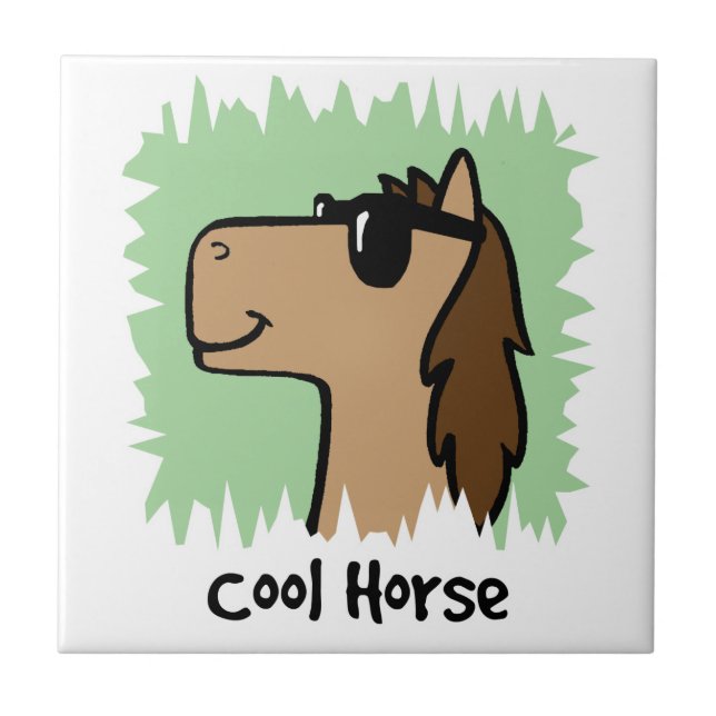 Carreau Image de dessin animé d'un cheval cool portant des (Devant)