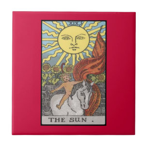 Carreau Image de tarot de carte de The Sun